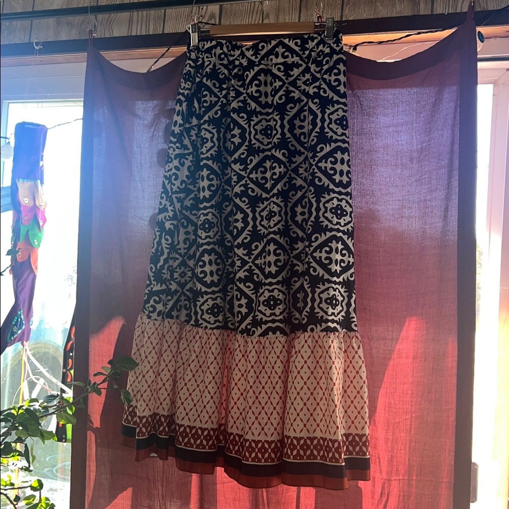 Multi-colored Patterned Boho Skirt Size Medium